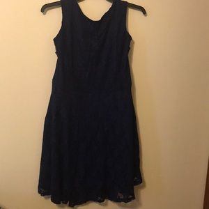 Navy Lace Pattern Dress